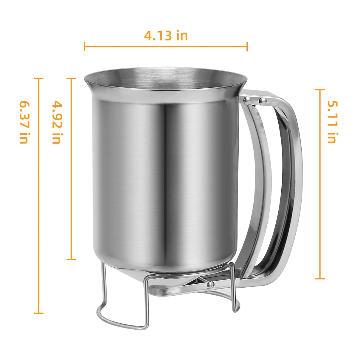 32 oz Stainless Steel Pancake Batter Dispenser with 12PCS Silicone Molds | Easy to Use and Clean, for Making Uniform Pancakes, Cakes, Cupcakes, Muffins, Waffles, Crepes