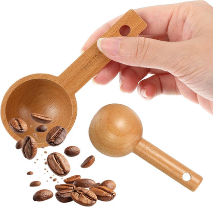 Wooden Coffee Scoop Set 4 Pack Beech Wood Tablespoon Measuring Spoons 15ml 1 Tablespoon Home Kitchen Accessories For Coffee Beans, Ground Coffee, Tea, Spices, Protein Powder, And Bath Salt
