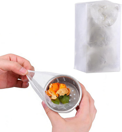 200 Pack Kitchen Sink Strainer Mesh Bag, Disposable Residue Filtering Bags, Anti-Clogging Sink Drain Covers for Sink Drain for Collecting Kitchen Food Waste Leftover Garbage, Fits Most Sink Strainers