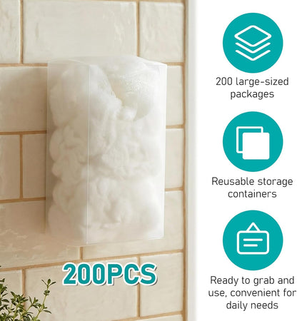 200 Pack Kitchen Sink Strainer Mesh Bag, Disposable Residue Filtering Bags, Anti-Clogging Sink Drain Covers for Sink Drain for Collecting Kitchen Food Waste Leftover Garbage, Fits Most Sink Strainers