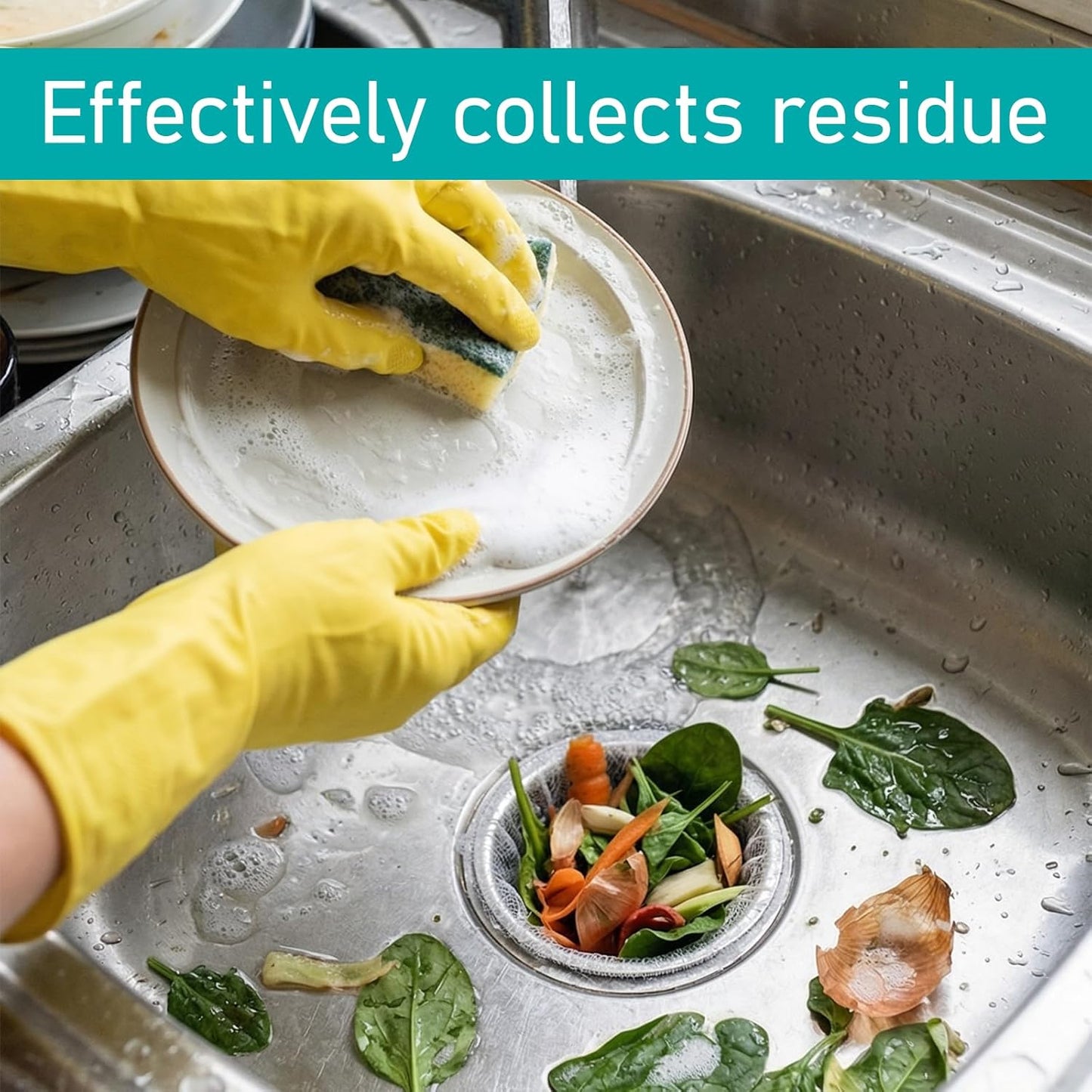 200 Pack Kitchen Sink Strainer Mesh Bag, Disposable Residue Filtering Bags, Anti-Clogging Sink Drain Covers for Sink Drain for Collecting Kitchen Food Waste Leftover Garbage, Fits Most Sink Strainers