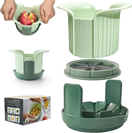 Apple Slicer and Corer, 4.12 Inch Stainless Steel Apple Corer & Slicer for Fruits & Vegetables, Cut 8 Thin Slices All the Way Through, Safe & Quick Apple Divider, Dishwasher Safe