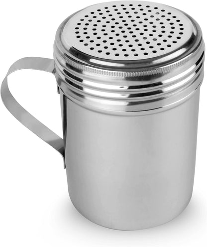 Stainless Steel Dredge Shaker Ideal For Salt, Spice, Sugar, Flour (1, 10 oz)