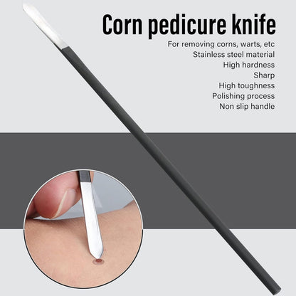Corn Remover Tool, Pedicure Tools for Feet, Stainless Steel Pedicure Knife for Toes with Non Slip Handle for Peels
