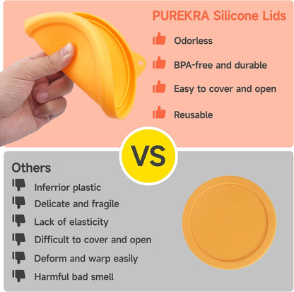 3 Pack Silicone Replacement Lids for Pyrex 7402-S 1.3 Qt, 7403-S 2.3 Qt, 7404-S 4.5 Qt Sculpted Tinted Glass Mixing Bowls (BOWL NOT INCLUDED)