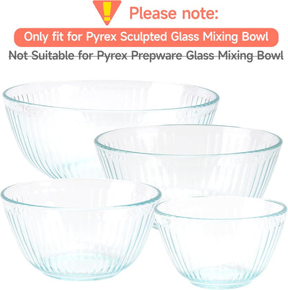 3 Pack Silicone Replacement Lids for Pyrex 7402-S 1.3 Qt, 7403-S 2.3 Qt, 7404-S 4.5 Qt Sculpted Tinted Glass Mixing Bowls (BOWL NOT INCLUDED)
