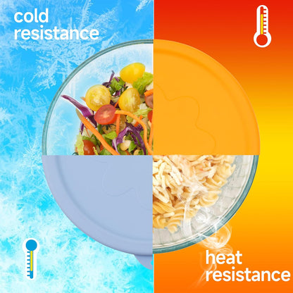 3 Pack Silicone Replacement Lids for Pyrex 7402-S 1.3 Qt, 7403-S 2.3 Qt, 7404-S 4.5 Qt Sculpted Tinted Glass Mixing Bowls (BOWL NOT INCLUDED)
