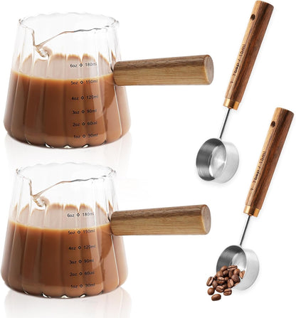 2Pcs Espresso Shot Glass,6oz Espresso Cups