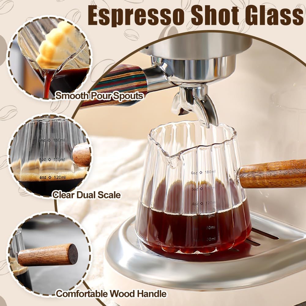 2Pcs Espresso Shot Glass,6oz Espresso Cups