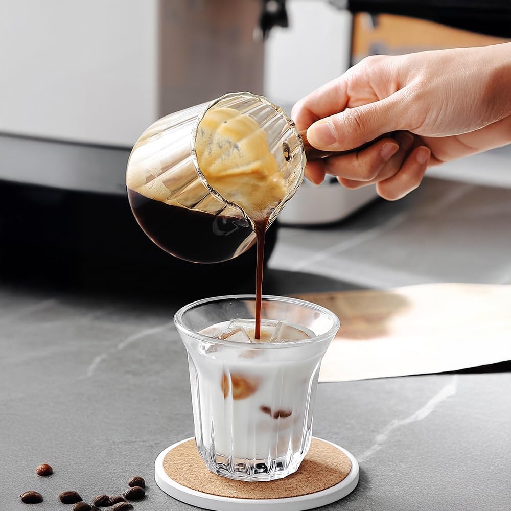 2Pcs Espresso Shot Glass,6oz Espresso Cups