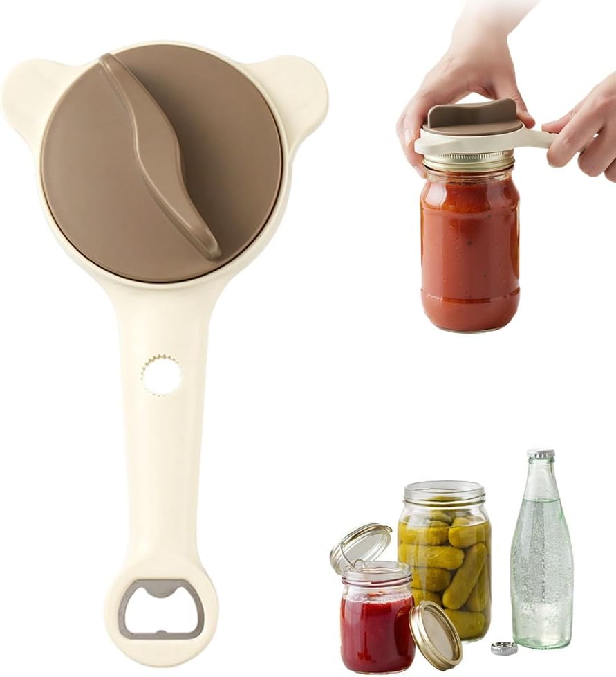 2026 New 4-in-1 Jar Opener - Adjustable Stainless Steel Lid Remover for Seniors & Arthritis Sufferers, Fits Kitchen Jars, Bottles & Cans