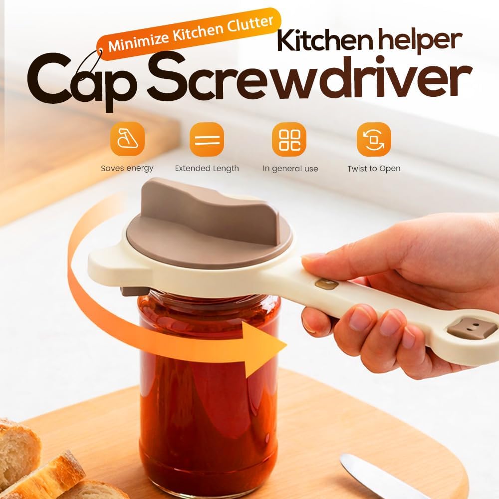 2026 New 4-in-1 Jar Opener - Adjustable Stainless Steel Lid Remover for Seniors & Arthritis Sufferers, Fits Kitchen Jars, Bottles & Cans