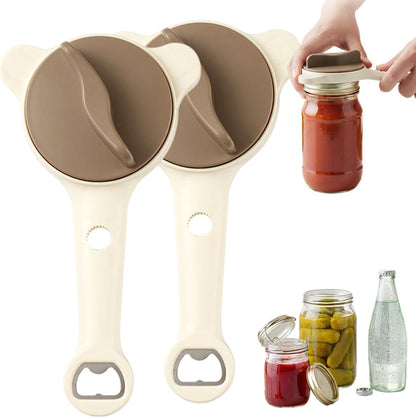 2026 New 4-in-1 Jar Opener - Adjustable Stainless Steel Lid Remover for Seniors & Arthritis Sufferers, Fits Kitchen Jars, Bottles & Cans