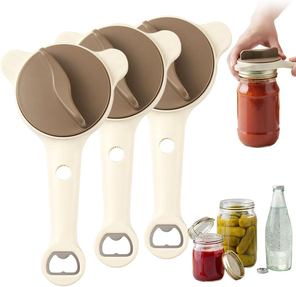 2026 New 4-in-1 Jar Opener - Adjustable Stainless Steel Lid Remover for Seniors & Arthritis Sufferers, Fits Kitchen Jars, Bottles & Cans