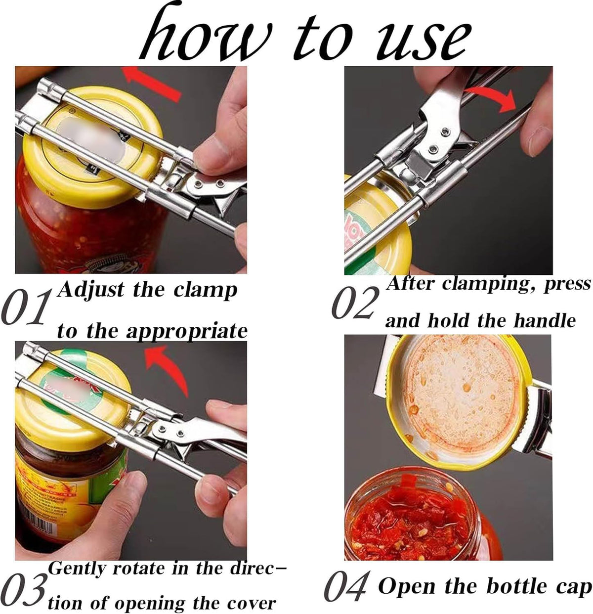 Can Opener Adjustable Jar Openers for Seniors Kitchen Accessories