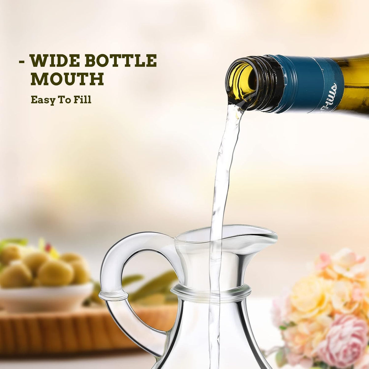12 Pcs 12 oz Glass Oil Cruets with Stopper Bottle Vinegar Dispenser Small Salad Dressing Container Round Jar Glass Serving Syrup Bottles with Handle for Sauce Water Olive Oil