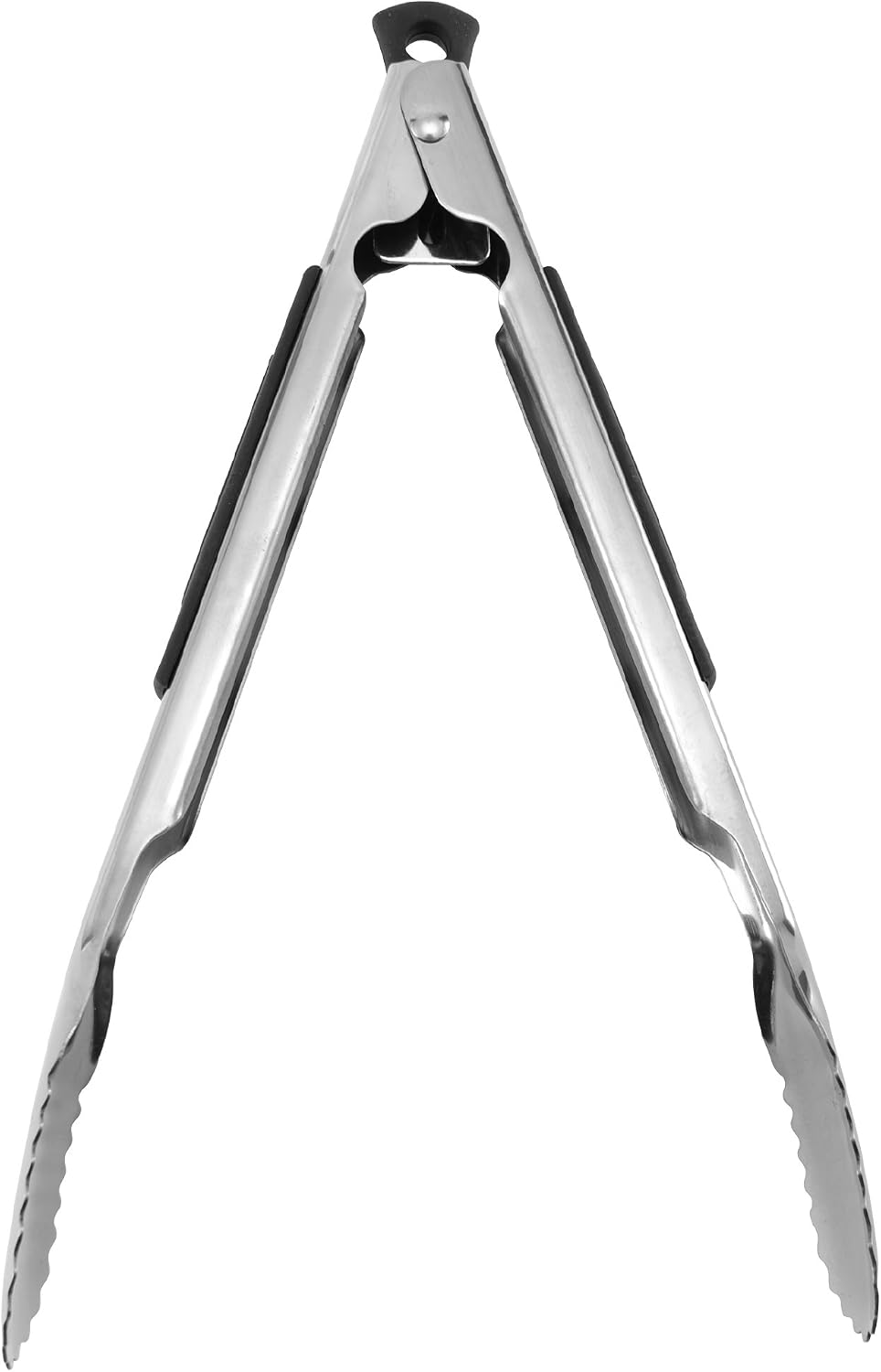 5216358 Professional Stainless Steel and Heat Resistant Nylon Locking Kitchen Tongs with Silicone Tips, 12-Inch