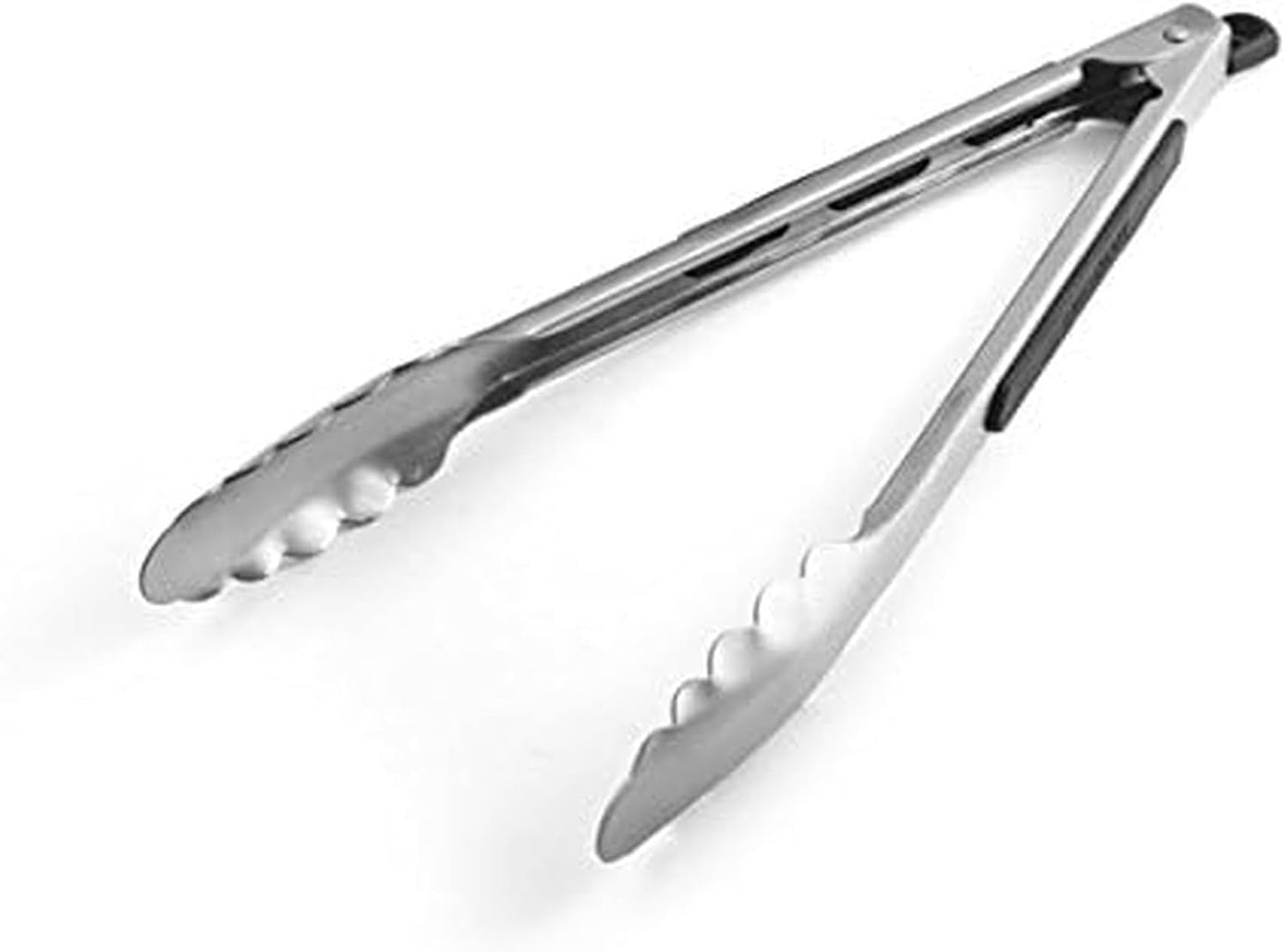 5216358 Professional Stainless Steel and Heat Resistant Nylon Locking Kitchen Tongs with Silicone Tips, 12-Inch