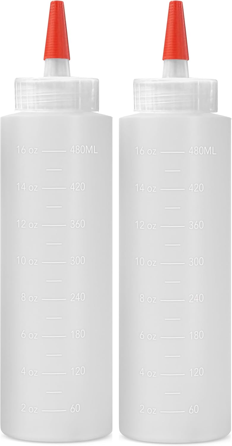 Plastic Squeeze Bottles for Sauces - 16oz Condiment Squeeze Bottles