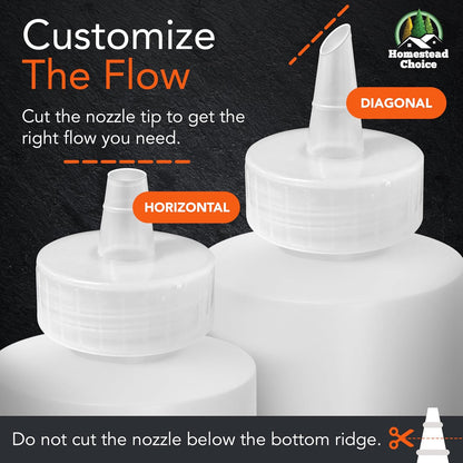 Plastic Squeeze Bottles for Sauces - 16oz Condiment Squeeze Bottles