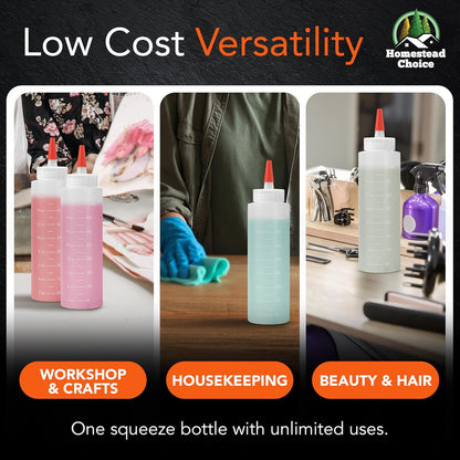 Plastic Squeeze Bottles for Sauces - 16oz Condiment Squeeze Bottles