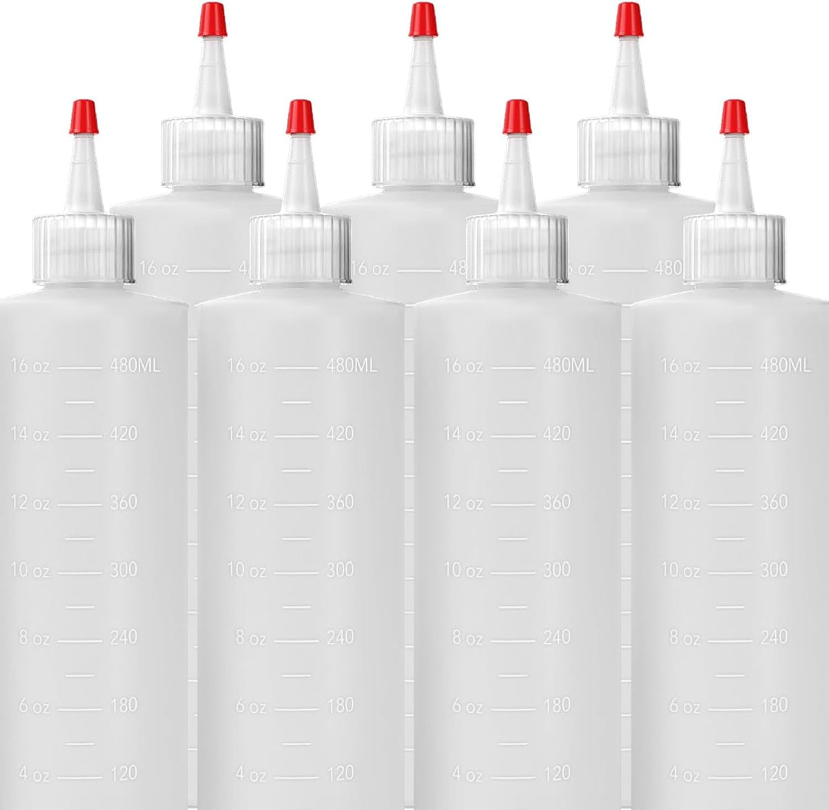 Plastic Squeeze Bottles for Sauces - 16oz Condiment Squeeze Bottles