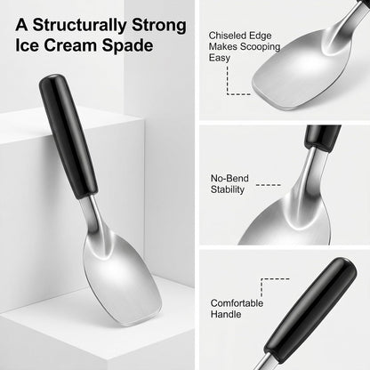 4 Pack Ice Cream Spade Heavy Duty - Stainless Steel Flat Ice Cream Scoop, Scooper for Hard or Creamy Dessert Spade Butter Cutter