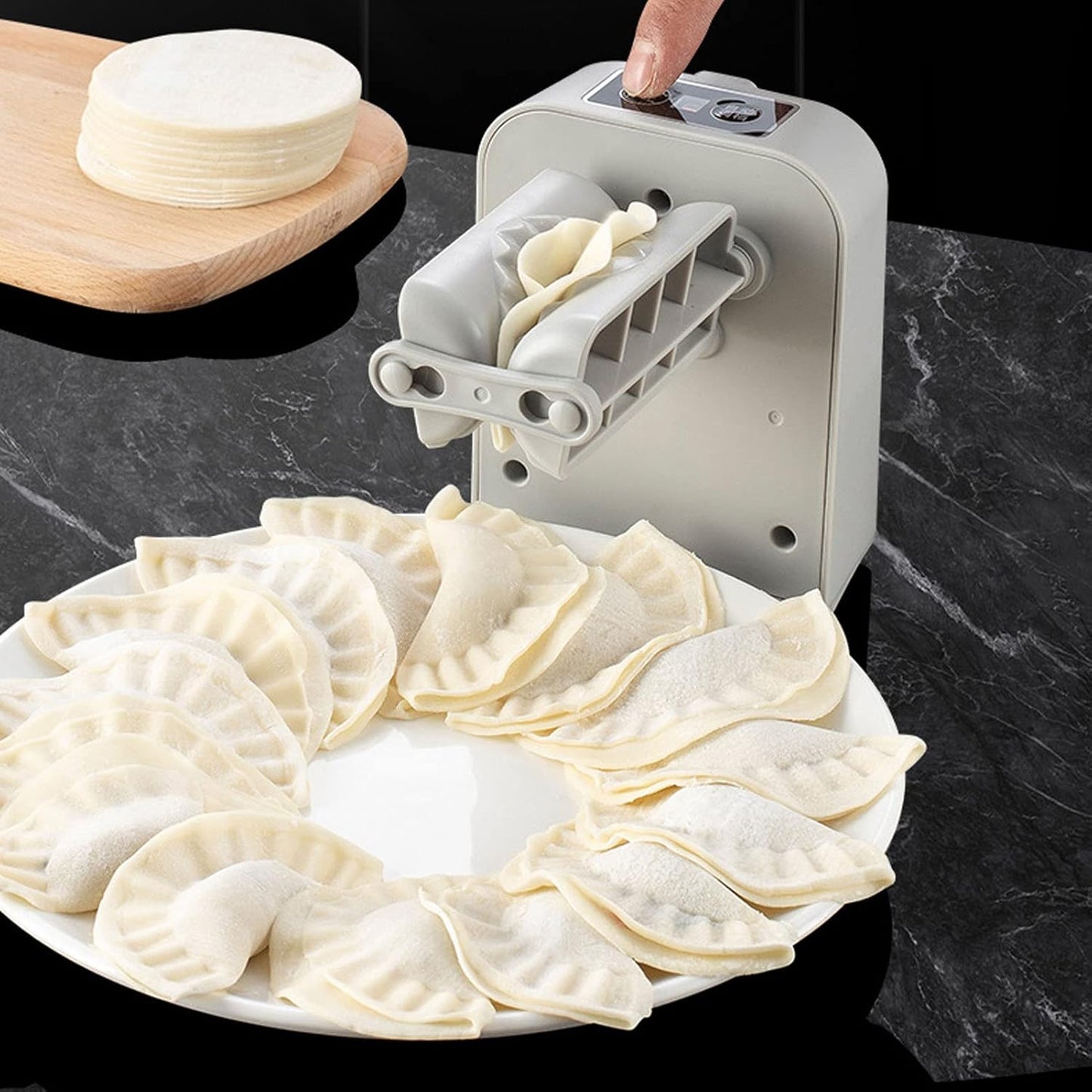 Dumpling Maker Press, Household Automatic Dumpling Maker Mould with Spoon and Brush for Home Kitchen Restaurant, Quick Dumpling Empanadas Pierogi Maker Tools for Wrapper Dough Pie