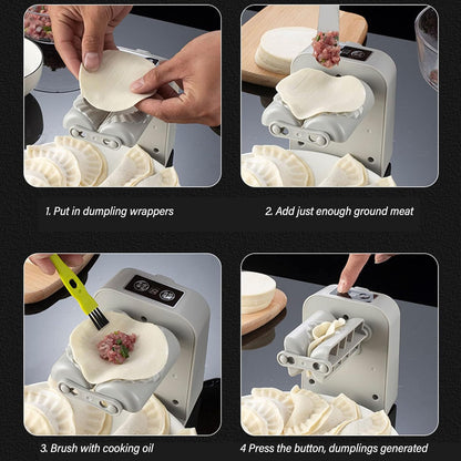Dumpling Maker Press, Household Automatic Dumpling Maker Mould with Spoon and Brush for Home Kitchen Restaurant, Quick Dumpling Empanadas Pierogi Maker Tools for Wrapper Dough Pie