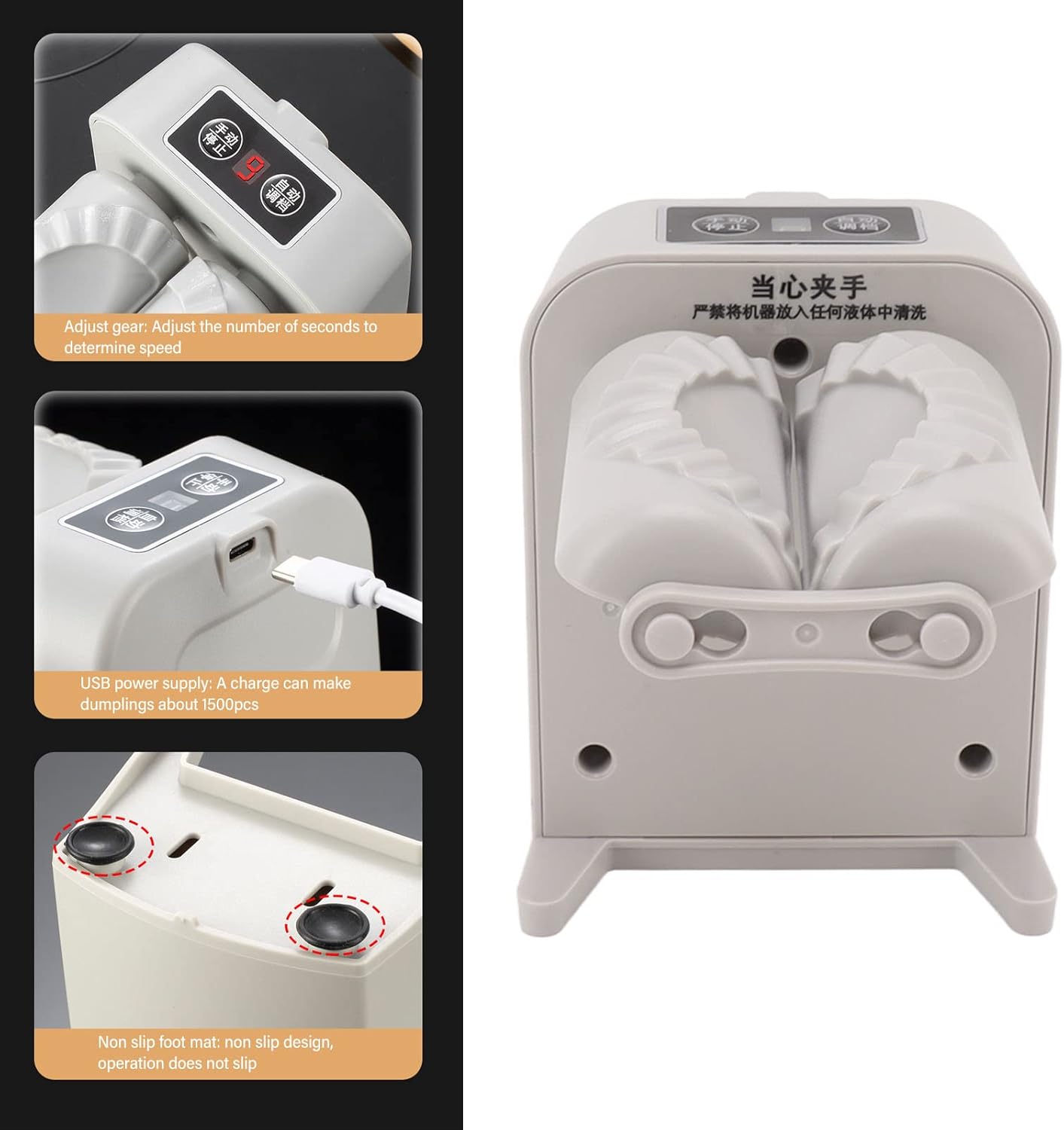 Dumpling Maker Press, Household Automatic Dumpling Maker Mould with Spoon and Brush for Home Kitchen Restaurant, Quick Dumpling Empanadas Pierogi Maker Tools for Wrapper Dough Pie