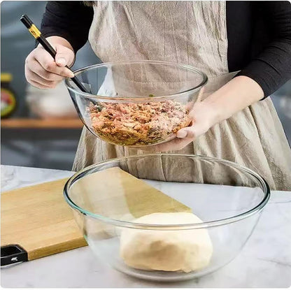 Large Glass Bowl for Sourdough Bread Making,4.9 Quart Glass Mixing Bowl for Sourdough Bread with Lid,Large Glas Salad Bowl,Kitchen Salad Bread Storage