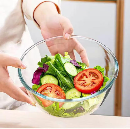 Large Glass Bowl for Sourdough Bread Making,4.9 Quart Glass Mixing Bowl for Sourdough Bread with Lid,Large Glas Salad Bowl,Kitchen Salad Bread Storage