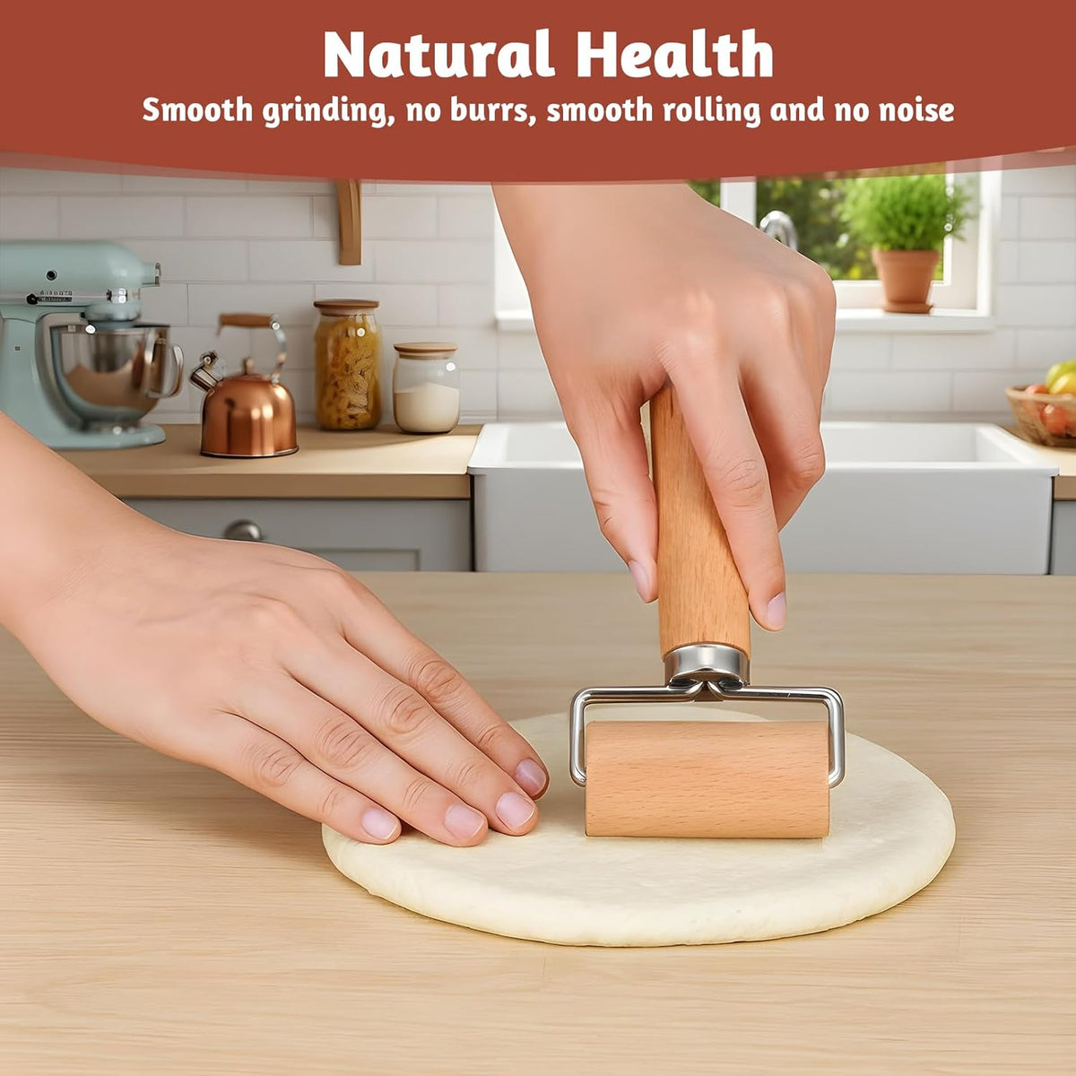 2 PCS Baking Pizza Dough Roller Baking Wooden Rolling Pins