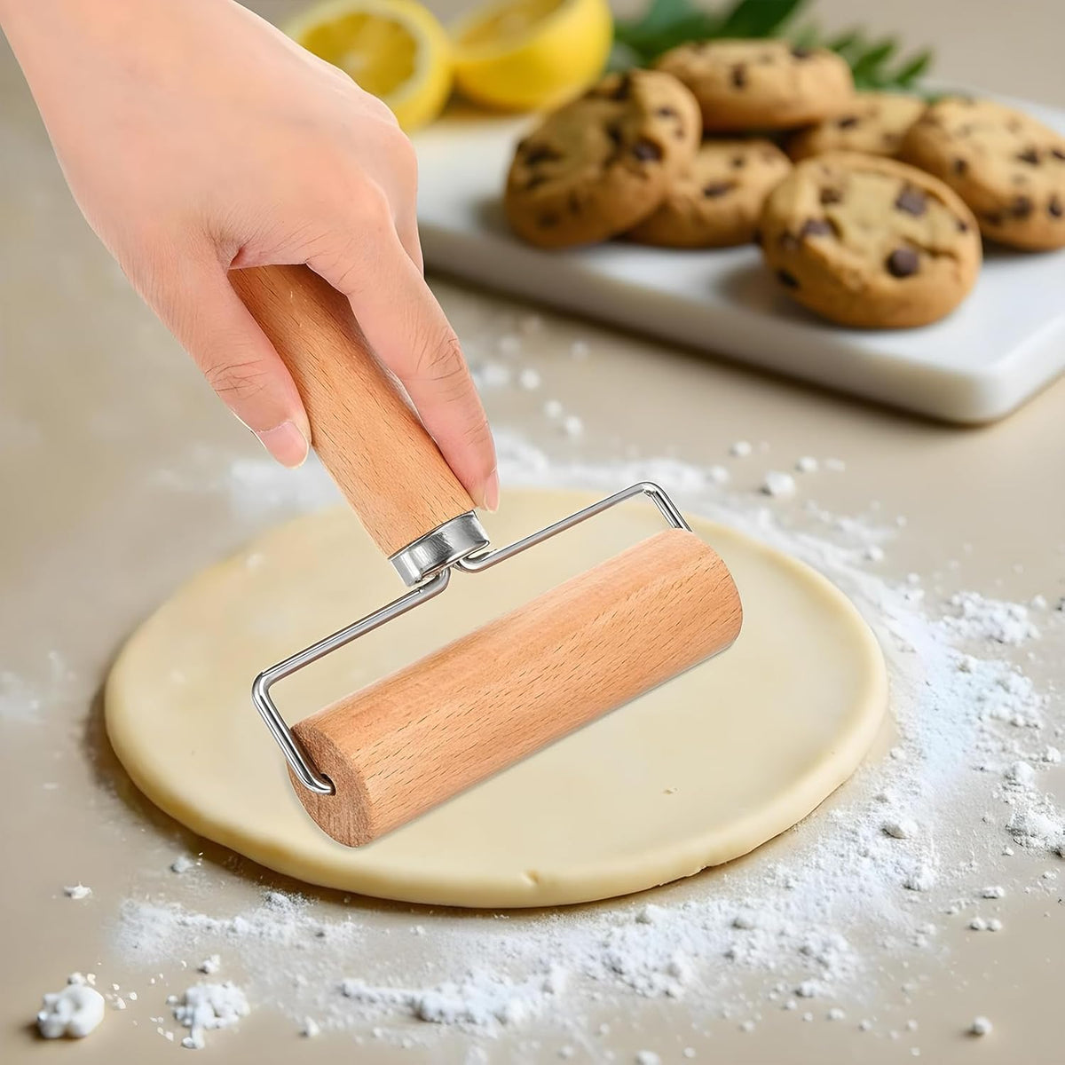 2 PCS Baking Pizza Dough Roller Baking Wooden Rolling Pins