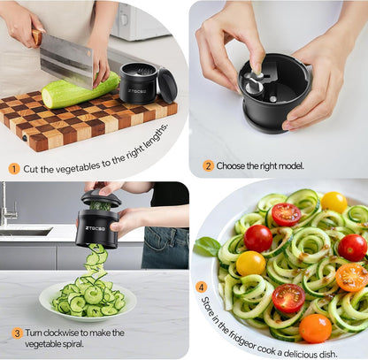 4 in 1 Vegetable Spiralizer Slicer for Veggie Noodles, Adjustable Thickness