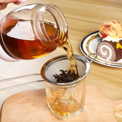 15 Packs Fine Mesh Small Strainer 3.3" Cocktail Strainer Stainless Steel Tea Strainers Mini Sieve Sifter for Juice, Tea Herbs, Coffee Drinks, Long Handle(Silver)