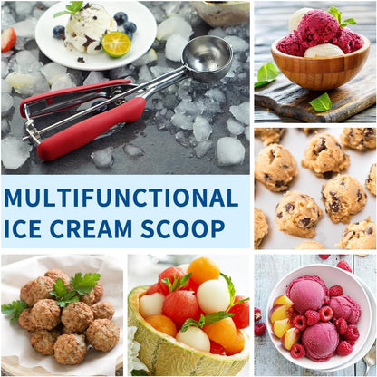 3PCS Stainless Steel Cookie Scoop Set, 1/2/3 Tbsp, Non-Slip Grip