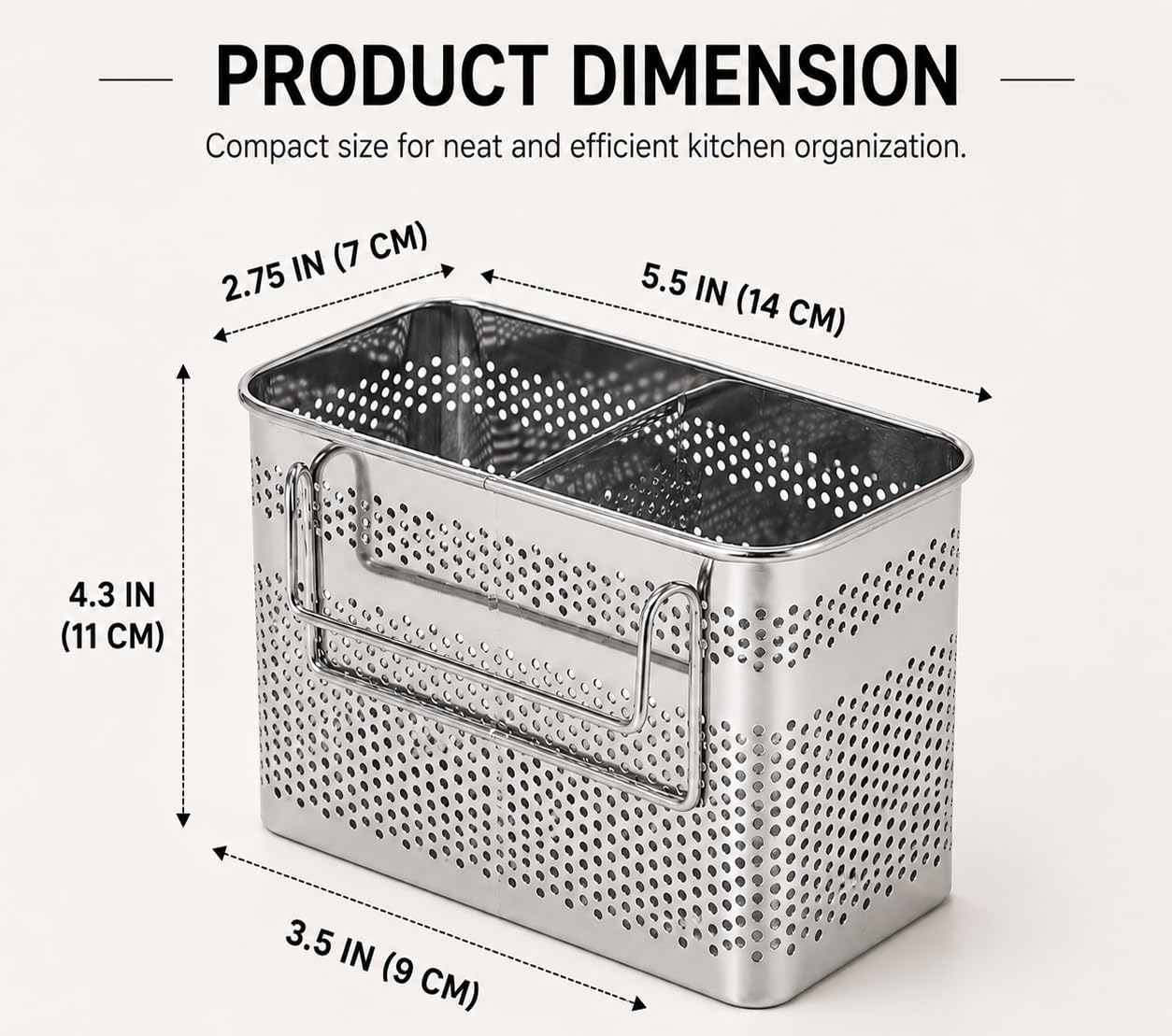 SUS 304 Silverware Basket for Dish Rack, Hanging Utensil Holder