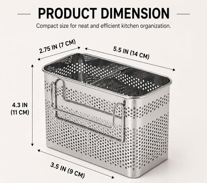 SUS 304 Silverware Basket for Dish Rack, Hanging Utensil Holder