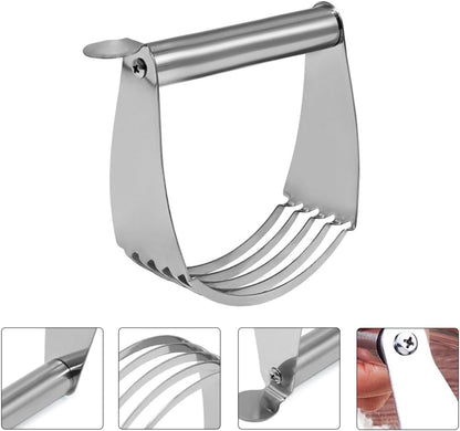 Stainless Steel Dough Blender with Handle, Portable Kitchen Pastry Mixer and Flour Cutter for Baking, Household Dough Cutter Tool for Pie, Cake, and Pasta Preparation