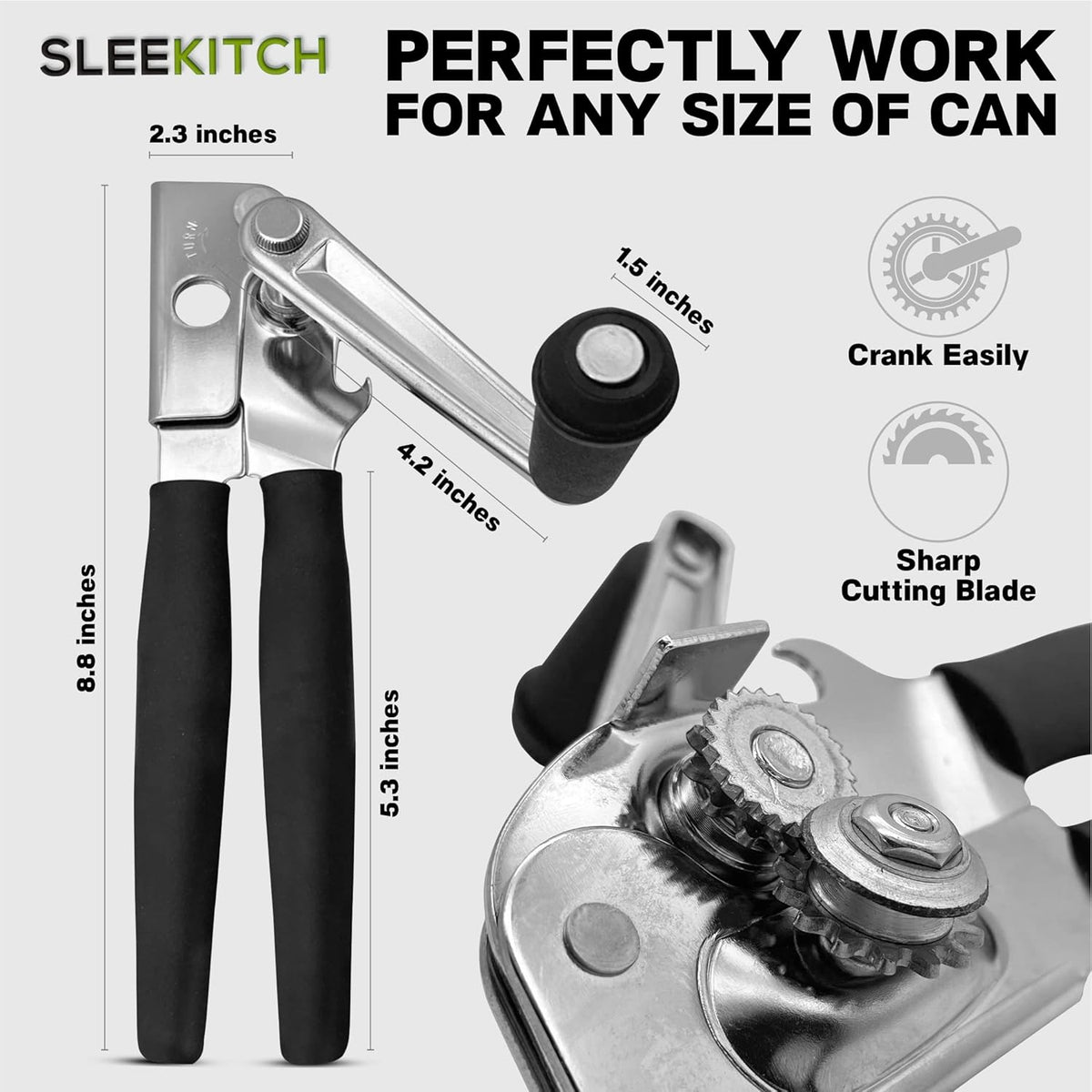Commercial Heavy Duty Manual Can Opener with Hand Crank