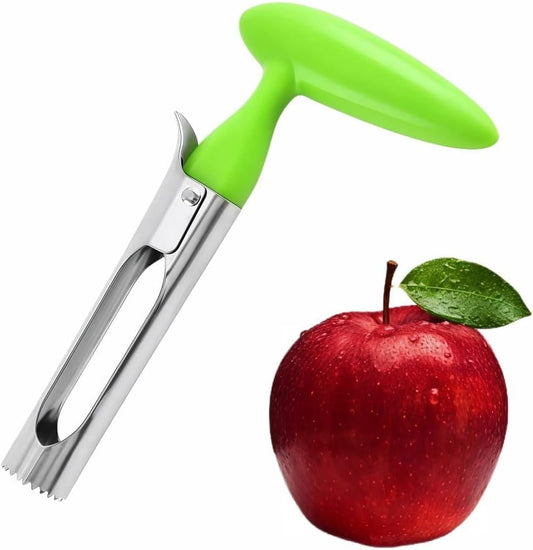 Premium Stainless Steel Apple Corer, Green | Easy Use & Dishwasher Safe, Multi-Fruit Core Remover, Ergonomic Handle for Apples, Pears, Tomatoes & Cupcakes