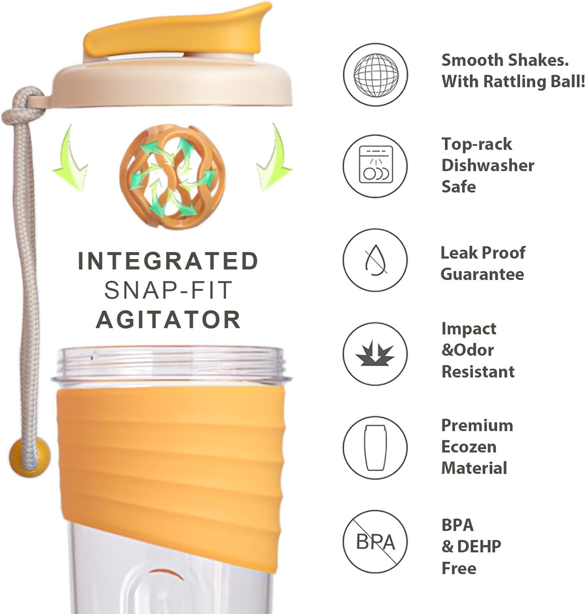 Protein Shaker Bottle,Sports Blender Bottles for Protein Mixes with Whisk Ball,Mixer Bottle,Portable Pre Workout Whey Protein Drink Shaker Cup，Midnight Blue