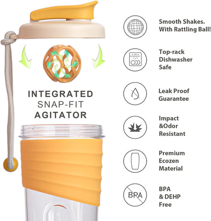 Protein Shaker Bottle,Sports Blender Bottles for Protein Mixes with Whisk Ball,Mixer Bottle,Portable Pre Workout Whey Protein Drink Shaker Cup，Midnight Blue