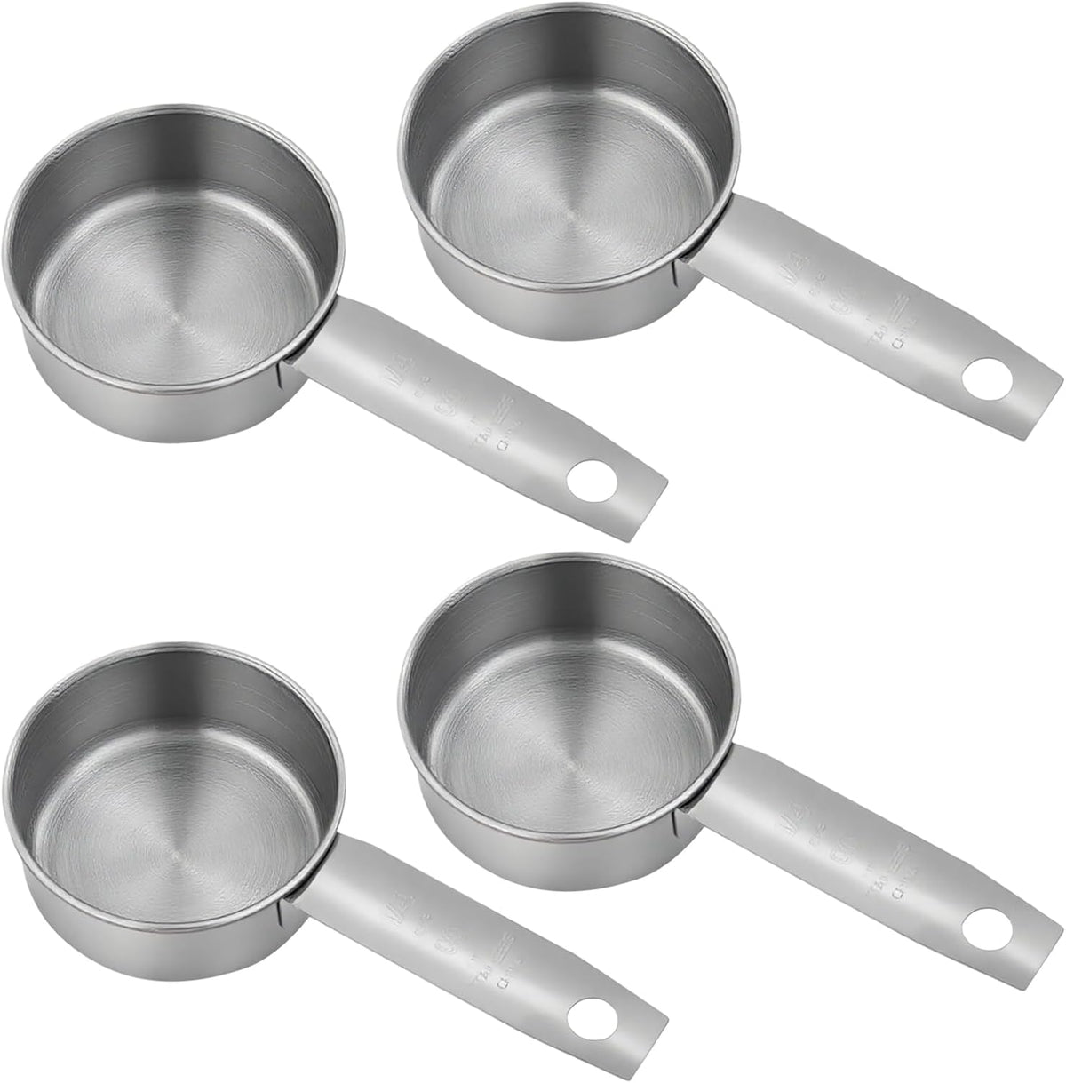 4 Pcs 1/4 Cup Scoop, Stainless Steel 2 oz Measuring Cup