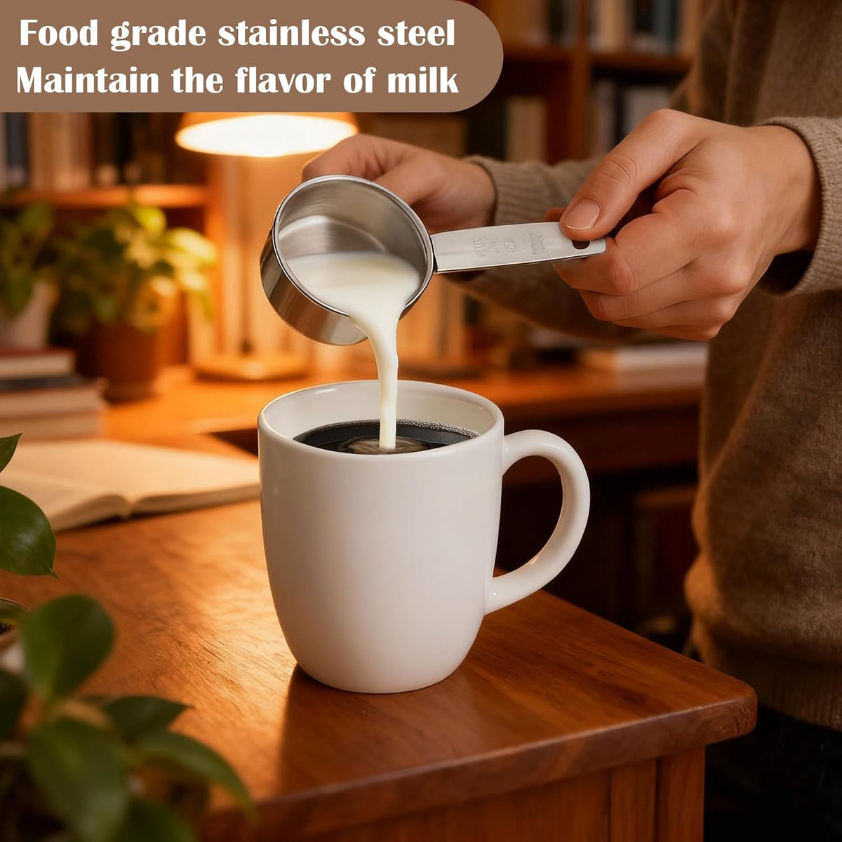 4 Pcs 1/4 Cup Scoop, Stainless Steel 2 oz Measuring Cup