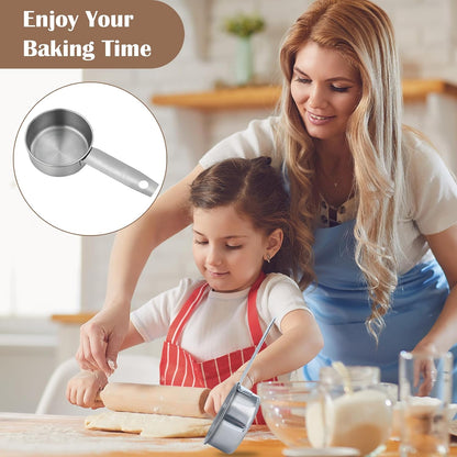 4 Pcs 1/4 Cup Scoop, Stainless Steel 2 oz Measuring Cup