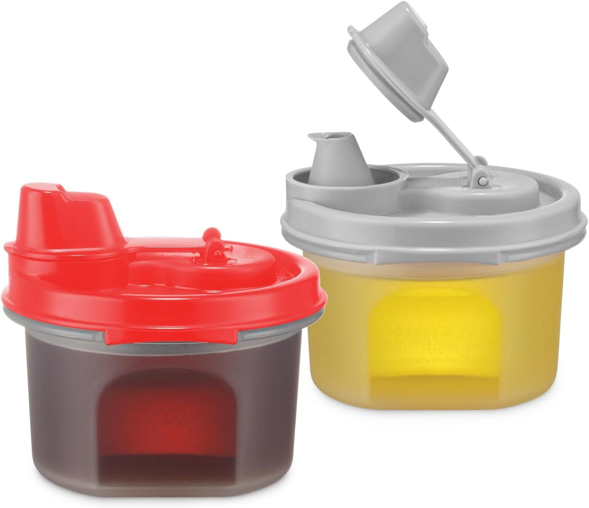 Olive Oil and Vinegar Dispenser Set – 6.5oz Small No-drip, Airtight, Leakproof Dispenser Set for Camping, BBQ, Kitchen- Vinegar, Soy Sauce, Cooking Oil, Salad Dressing Bottles 2 pc. set