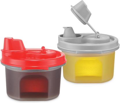 Olive Oil and Vinegar Dispenser Set – 6.5oz Small No-drip, Airtight, Leakproof Dispenser Set for Camping, BBQ, Kitchen- Vinegar, Soy Sauce, Cooking Oil, Salad Dressing Bottles 2 pc. set