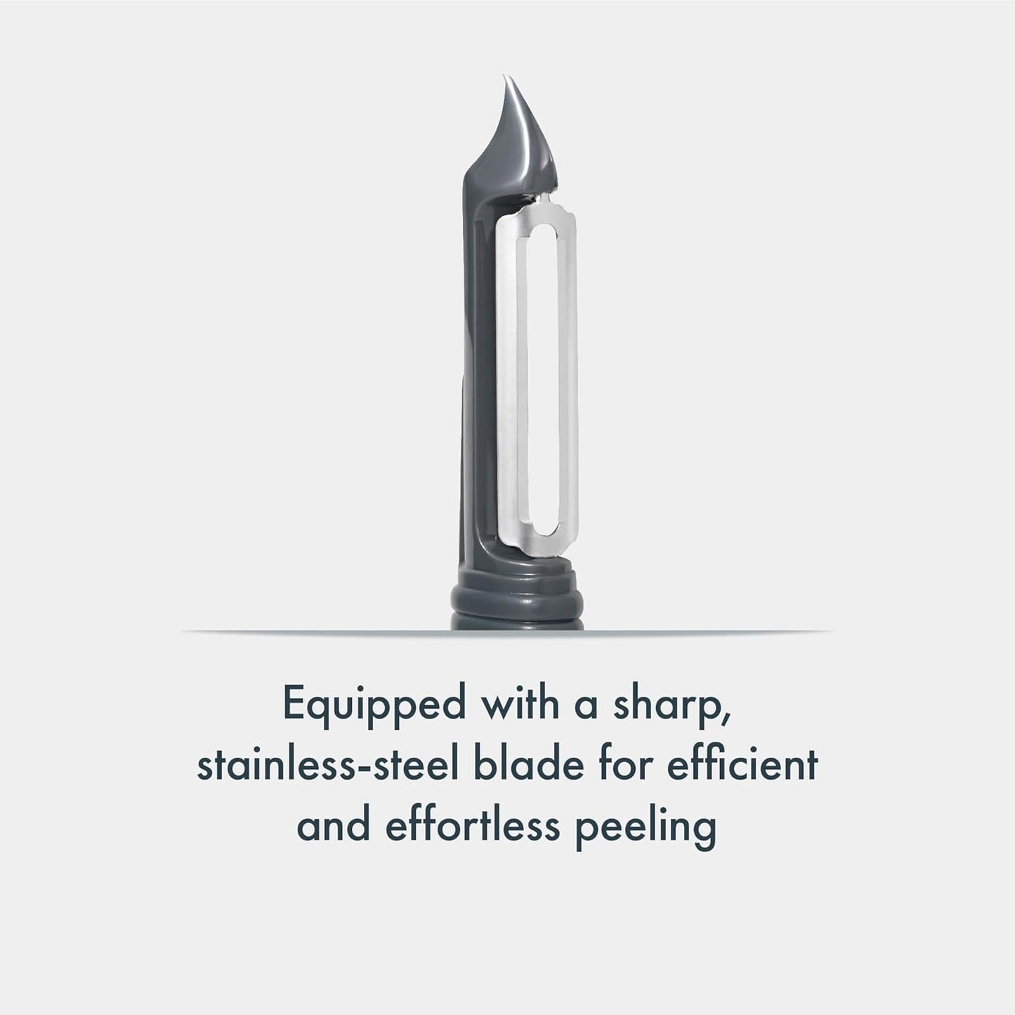 Swivel Peeler, Grey, Plastic/Stainless Steel, Manual Potato/Vegetable/Fruit Peeler, Moves Over Contours for Fast Peeling, Dishwasher Safe